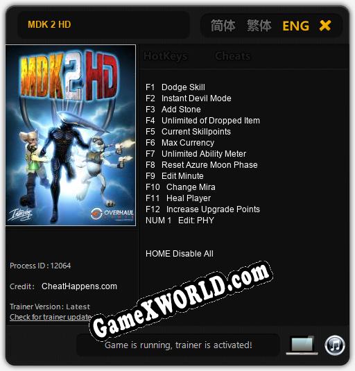 MDK 2 HD: Трейнер +13 [v1.4]