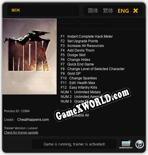 MDK: Трейнер +15 [v1.6]