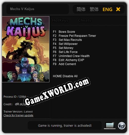 Mechs V Kaijus: ТРЕЙНЕР И ЧИТЫ (V1.0.37)
