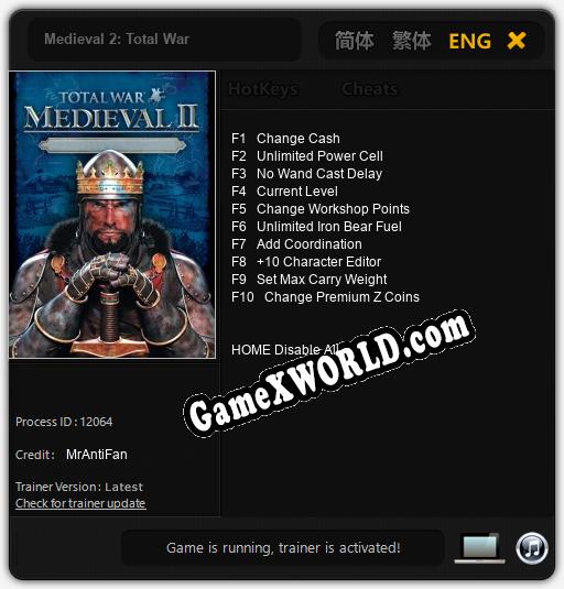 Medieval 2: Total War: Читы, Трейнер +10 [MrAntiFan]
