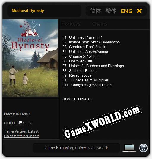 Трейнер для Medieval Dynasty [v1.0.9]