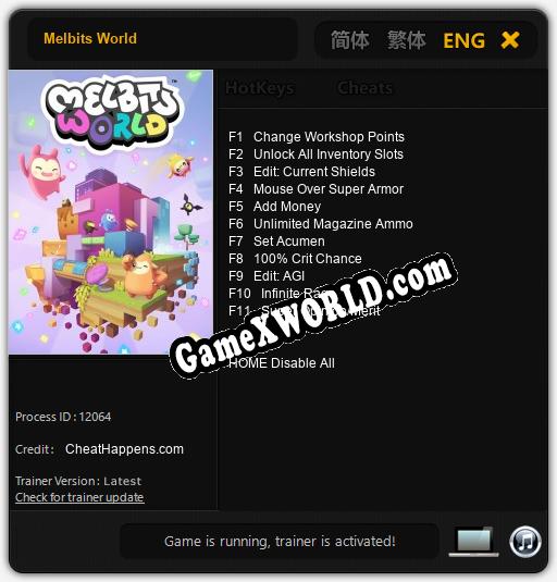 Melbits World: Читы, Трейнер +11 [CheatHappens.com]