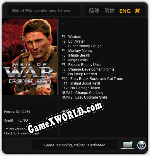 Men of War: Condemned Heroes: Трейнер +14 [v1.1]