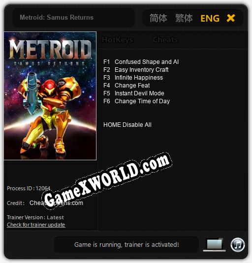 Metroid: Samus Returns: Трейнер +6 [v1.9]