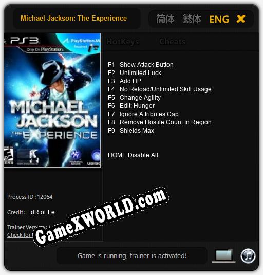 Трейнер для Michael Jackson: The Experience [v1.0.2]