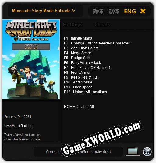 Minecraft: Story Mode Episode 5: Order Up!: ТРЕЙНЕР И ЧИТЫ (V1.0.82)
