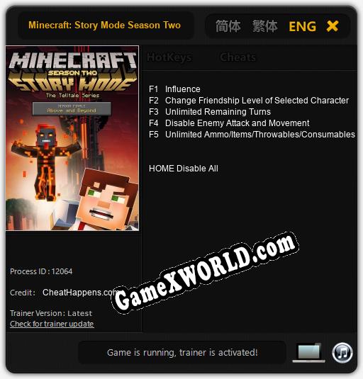 Трейнер для Minecraft: Story Mode Season Two Episode 5: Above the Beyond [v1.0.9]