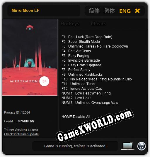 MirrorMoon EP: Читы, Трейнер +15 [MrAntiFan]