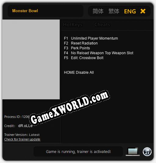 Трейнер для Monster Bowl [v1.0.2]
