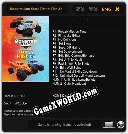 Monster Jam Steel Titans: Fire & Ice: Читы, Трейнер +14 [dR.oLLe]