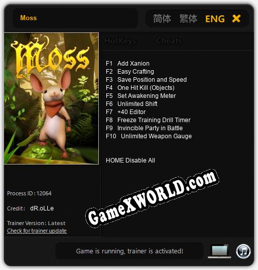 Moss: Читы, Трейнер +10 [dR.oLLe]