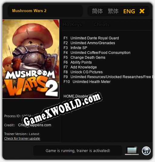 Трейнер для Mushroom Wars 2 [v1.0.2]