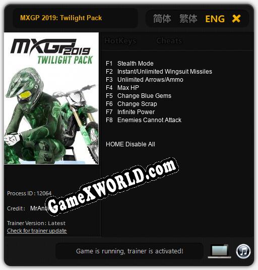 MXGP 2019: Twilight Pack: Трейнер +8 [v1.3]