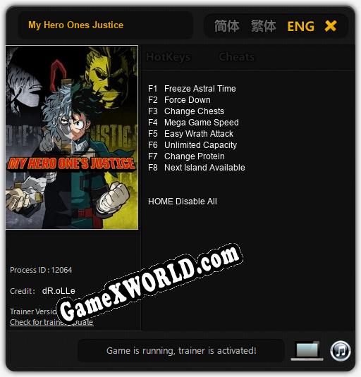 My Hero Ones Justice: Трейнер +8 [v1.1]