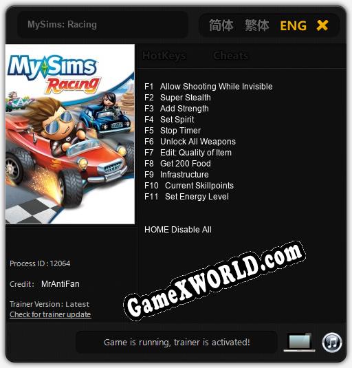 MySims: Racing: ТРЕЙНЕР И ЧИТЫ (V1.0.97)