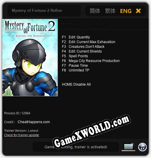 Mystery of Fortune 2 Refine: ТРЕЙНЕР И ЧИТЫ (V1.0.48)