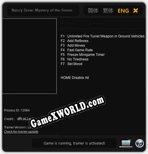 Nancy Drew: Mystery of the Seven Keys: Трейнер +7 [v1.9]