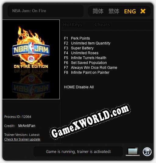 NBA Jam: On Fire: Читы, Трейнер +8 [MrAntiFan]