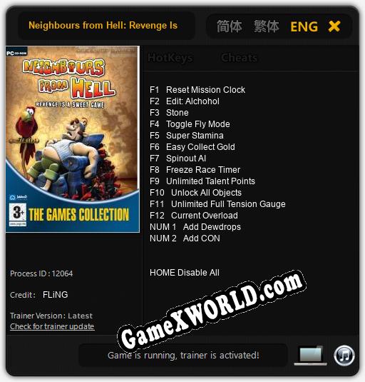 Трейнер для Neighbours from Hell: Revenge Is a Sweet Game [v1.0.7]