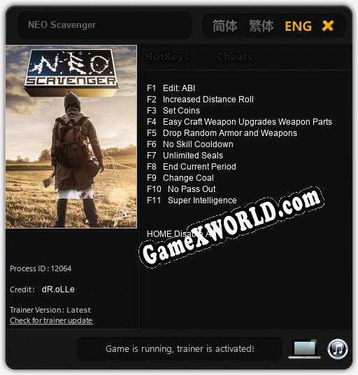 Трейнер для NEO Scavenger [v1.0.1]