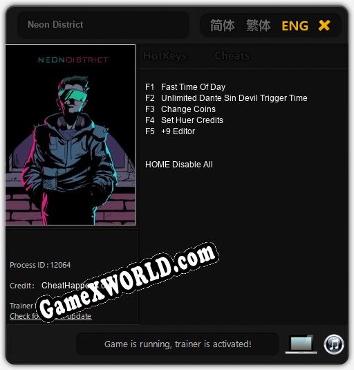Neon District: Трейнер +5 [v1.4]