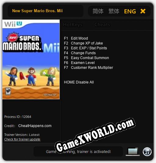 New Super Mario Bros. Mii: ТРЕЙНЕР И ЧИТЫ (V1.0.7)