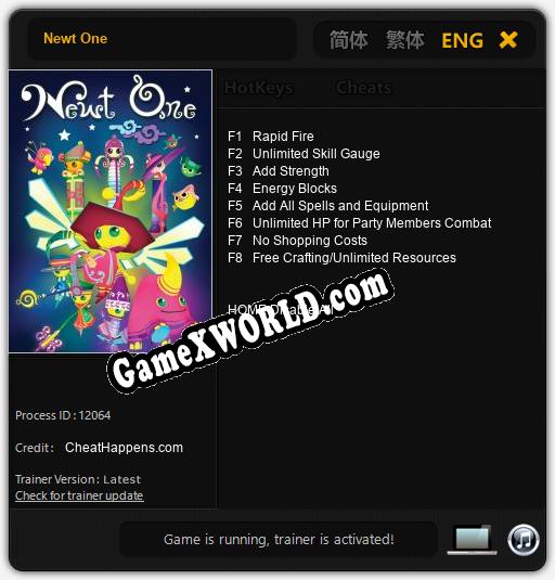 Newt One: Читы, Трейнер +8 [CheatHappens.com]
