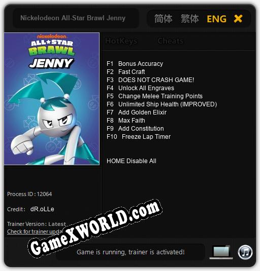 Nickelodeon All-Star Brawl Jenny: ТРЕЙНЕР И ЧИТЫ (V1.0.13)