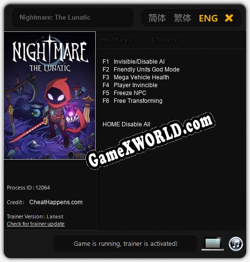 Nightmare: The Lunatic: Трейнер +6 [v1.6]