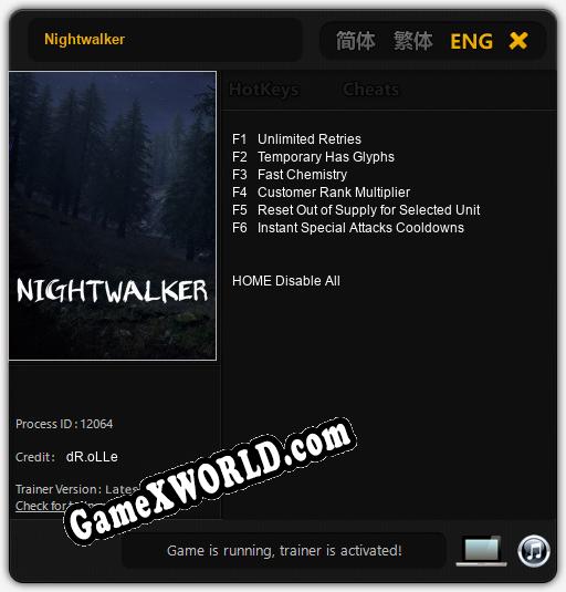Nightwalker: ТРЕЙНЕР И ЧИТЫ (V1.0.65)