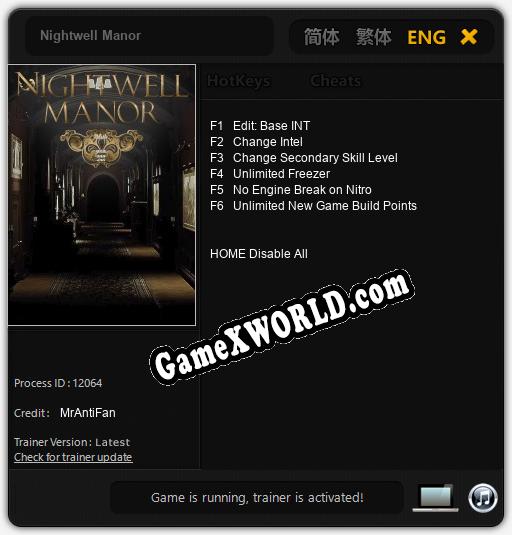 Nightwell Manor: Трейнер +6 [v1.4]