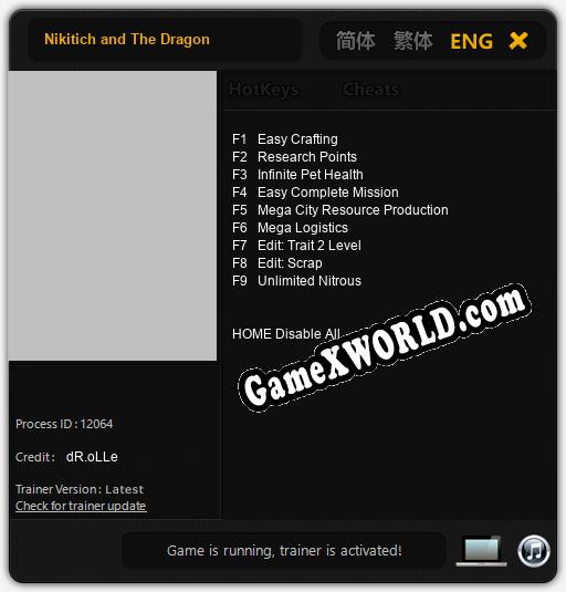 Nikitich and The Dragon: Читы, Трейнер +9 [dR.oLLe]
