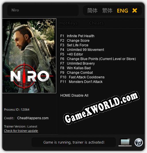 Niro: Трейнер +11 [v1.5]