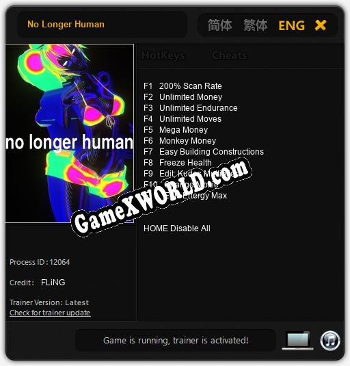 Трейнер для No Longer Human [v1.0.1]