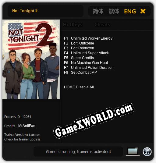 Not Tonight 2: ТРЕЙНЕР И ЧИТЫ (V1.0.70)