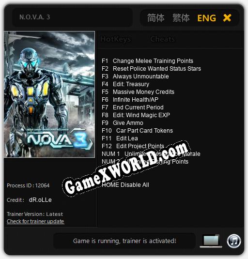 N.O.V.A. 3: Читы, Трейнер +14 [dR.oLLe]