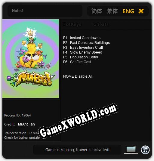 Трейнер для Nubs! [v1.0.5]