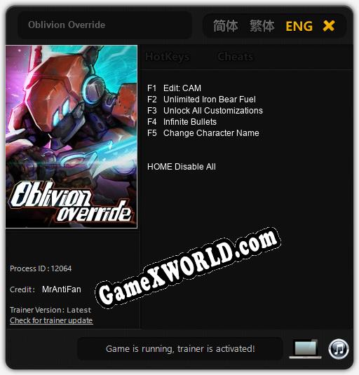 Oblivion Override: Трейнер +5 [v1.3]