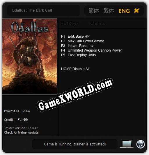 Odallus: The Dark Call: ТРЕЙНЕР И ЧИТЫ (V1.0.5)