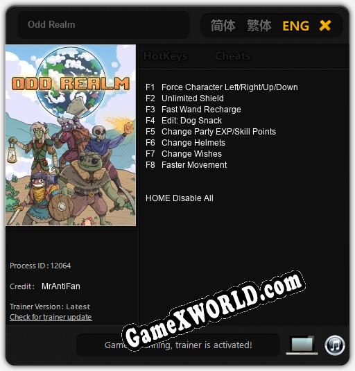 Трейнер для Odd Realm [v1.0.4]