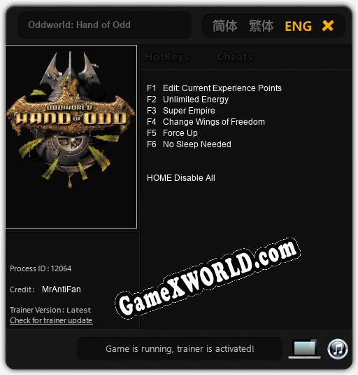 Oddworld: Hand of Odd: Читы, Трейнер +6 [MrAntiFan]