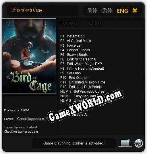 Трейнер для Of Bird and Cage [v1.0.2]