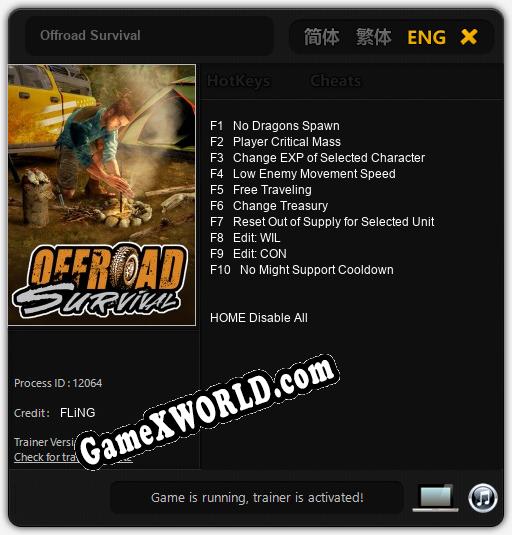 Трейнер для Offroad Survival [v1.0.5]