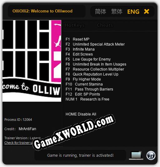 OlliOlli2: Welcome to Olliwood: Читы, Трейнер +13 [MrAntiFan]