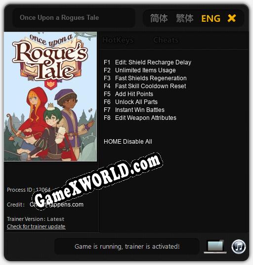 Once Upon a Rogues Tale: Трейнер +8 [v1.5]