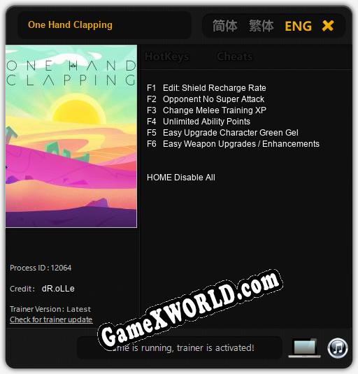 Трейнер для One Hand Clapping [v1.0.1]