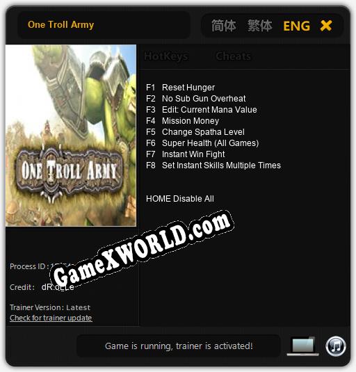 One Troll Army: Трейнер +8 [v1.4]