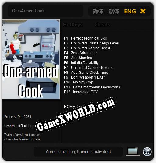 One-Armed Cook: Трейнер +12 [v1.5]