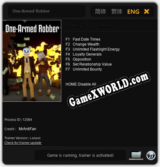 One-Armed Robber: Трейнер +7 [v1.9]