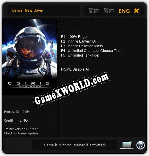 Osiris: New Dawn: Трейнер +5 [v1.2]